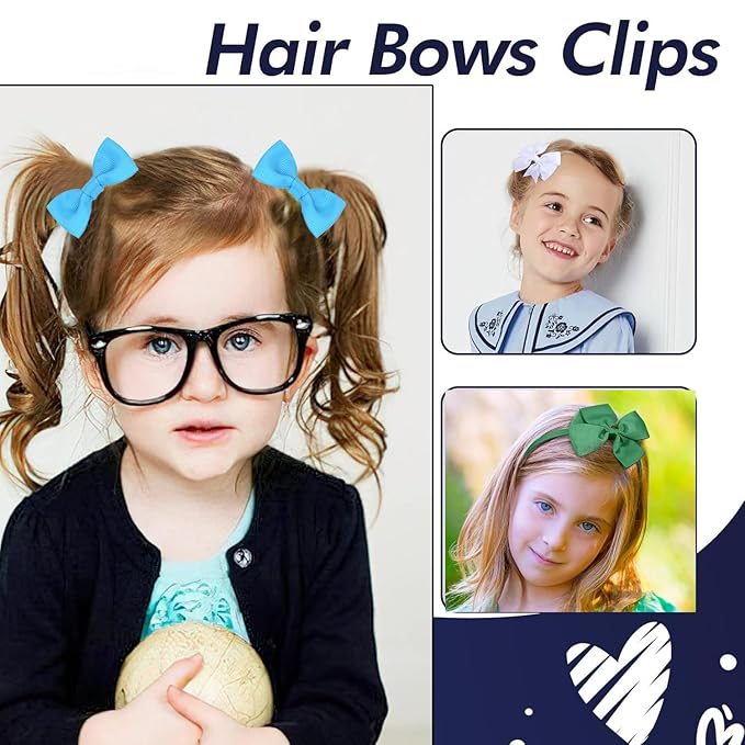 School Hair Accessories Set 14 Pcs Uniform Hair Bow Headband Clips Hair Ties Curly Korker Bows for Little Toddler School Girls (Burgundy)