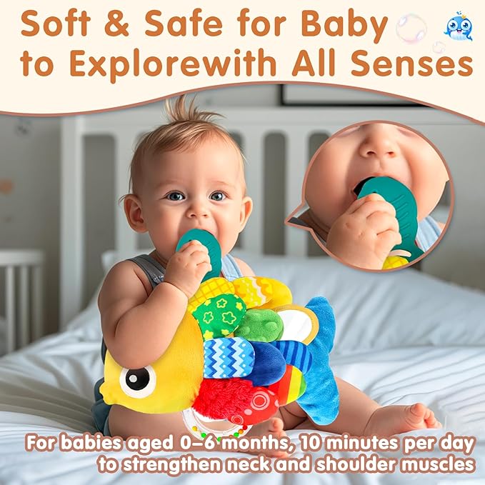 weirtoya Baby Rattles Teething Toys 3-6 Month, Baby Toys for 0-6 Months Infant Toy Sensory Toys with Beads Grasping Shaker, Tummy Time Toys for 0-3 Months, 3-6, 6-12 Months