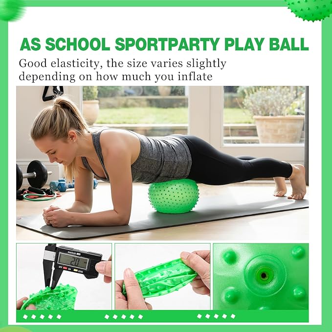 Jerify Knobby Balls Bouncy Spiky Sensory Ball Bulk Soft Inflatable Massage Stress Plastic Toy for School Party Play Indoor Outdoor