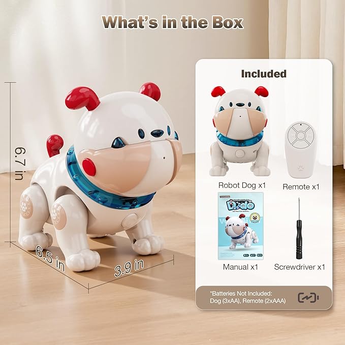 Baby Toys for 6-12 Months: Musical Crawling Dog Toy with Dancing, Recording & Lights, First Birthday Gift for Boys & Girls, Tummy Time Sensory Toy for Toddlers 1-3