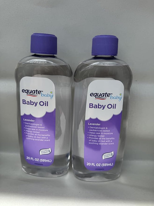 Equate Baby oil,Lavender Dermatologist & Pediatrician Tested,20 FL OZ