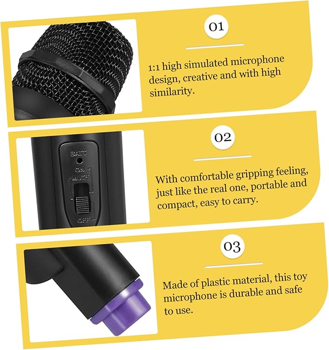 PATKAW Microphone for Singing - Kids Stage Prop for Parties