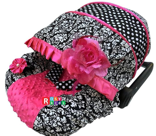 Rosy Kids Infant Carseat Canopy Cover 3 Pc Whole Caboodle Baby Car Seat Cover Kit C080200