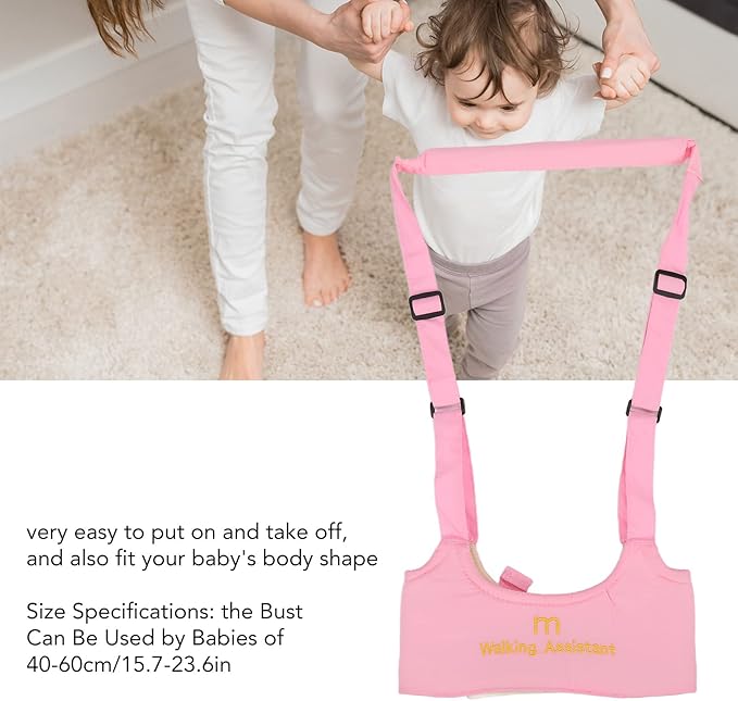 Baby Walker Sling, Prevent Getting Lost Baby Walking Harness Absorbent for Kids (Pink)