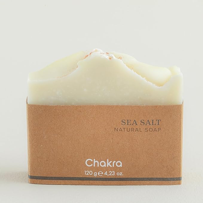 Chakra Sea Salt Bar Soap - Paraben & Additive Free Handmade Soap Bar for Face, Body and Hands, Gentle Cleansing for Daily Skin Care, 4.23 oz
