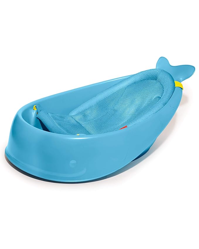 Skip Hop Baby Bath Tub, 3-Stage Smart Sling Tub, Moby, Blue (Pack of 2)