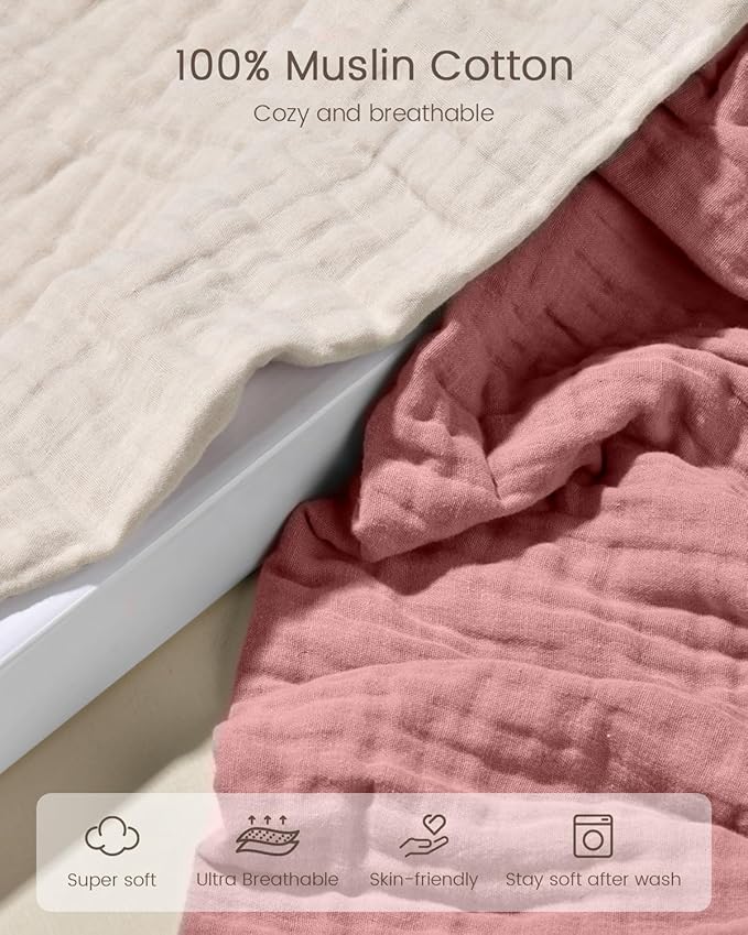 Hooded Baby Towels for Newborn, 35x35 Inch 3 Pack 100% Muslin Cotton Baby Bath Towel, Soft Baby Beach Towels with Hood for Infants, Toddlers and Kids, Essentials Must Haves