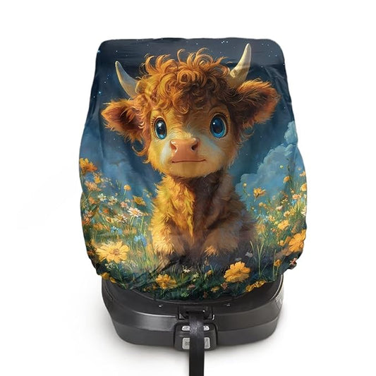 XYZCANDO Yak Car Seat Covers for Babies Cute Summer Carseat Cover Protect from Sun/Hot Days Waterproof Car Seat Sun Protection for Travel Elastic Car Seat Sun Cover Gift for Birthday