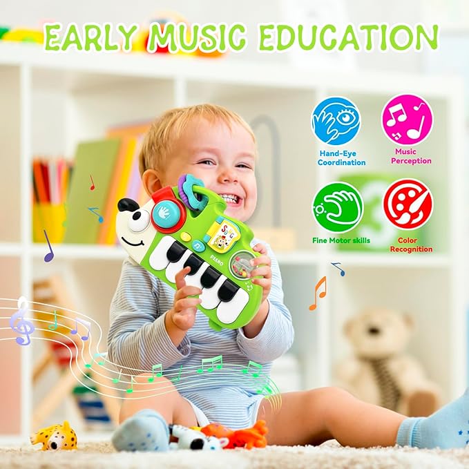 Baby Musical Toys for 1 Year Old Boy Girl, Light Up Music Developmental Learning Toy for Toddlers , Tummy Time Toy12 - 18 Months, Baby Birthday Gift (Hedgehog)