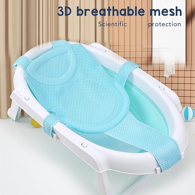 Universal Baby Bath Seat Support Slip Proof Detachable Net Bathtub Sling Shower Mesh for Newborns and Infants - Sturdy and Practical Bath Tub Insert for Easy and Bathing