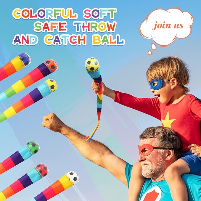 Leyndo 12 Pcs Throw and Catch Soccer Balls with Rainbow Tail, Fun Colorful Sports Comet Balls Playground Toys for School Classroom Beach Outdoor Camping Healthy and Fun Games, 23.6 Inch Long
