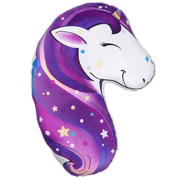 FIODAY Seat Belt Cover Pad for Kids Unicorn Seatbelt Pillow Soft Seat Belt Cover Car Pillow Toddler Travel Seat Strap Pad Neck Support for Girls Boys, Deep Purple