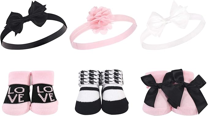 Hudson Baby Girl's Headband and Socks Giftset