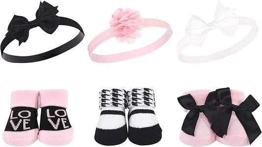 Hudson Baby Girl's Headband and Socks Giftset
