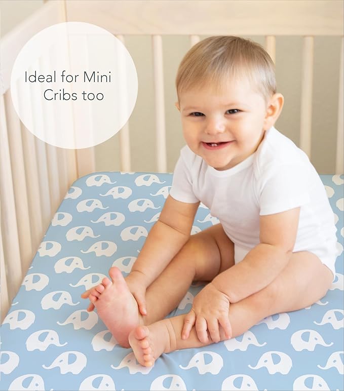 100% Organic Cotton Fitted Sheets Fit and are Compatible with Graco Pack n Play, Babyletto, Pamo Babe, Hiccapop, Dream on Me, Evenflo, Baby Trend Portable/Mini Crib/Playards. 2 Pk