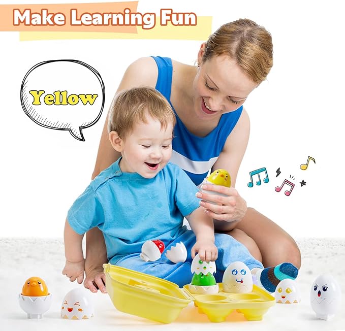 SYHLN Matching Easter Eggs Toys for 1-3 Year Old Girl Boy, Educational Montessori Toys for Toddlers 1-3 Year Old, Learning Baby Toys 12-18 Months, One First Birthday Gifts Age 1-2