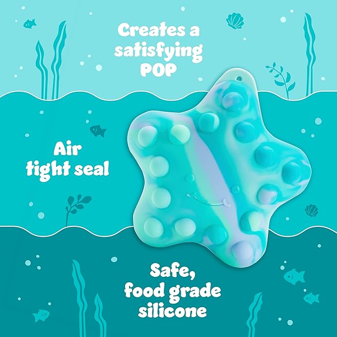 Munchkin® Pop Squish™ Bath Toy, Mold Free Baby and Toddler Bathtub Toy with Sensory and Fidget Play, Starfish