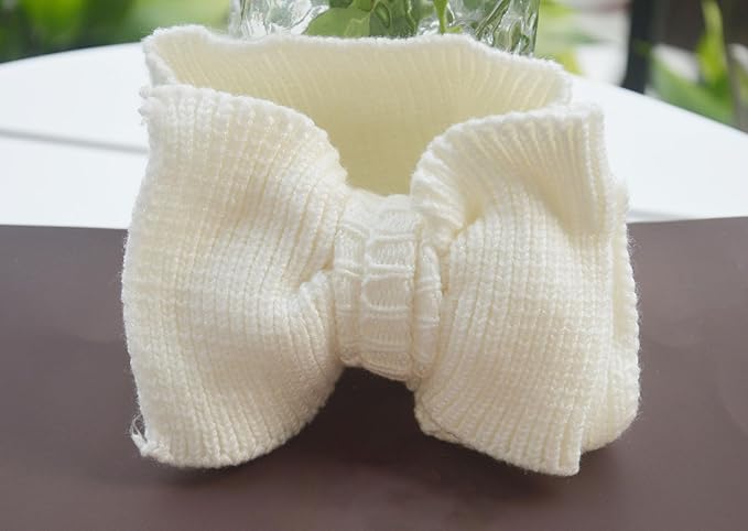 Baby Girl Topknot Headband for Baby Oversized Baby Bow Head Wrap Warm Knitted Hair Band for Toddler Kids