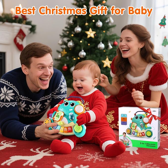 ITSFORU Baby Toys 6-12 Months Dinosaur Music Light Up Baby Piano Toys for 1 Year Old Boy Girl Early Learning Educational Piano Keyboard Infant Toys for 12 18 Months Baby Toy 1 Year Old Boys Girls Gift