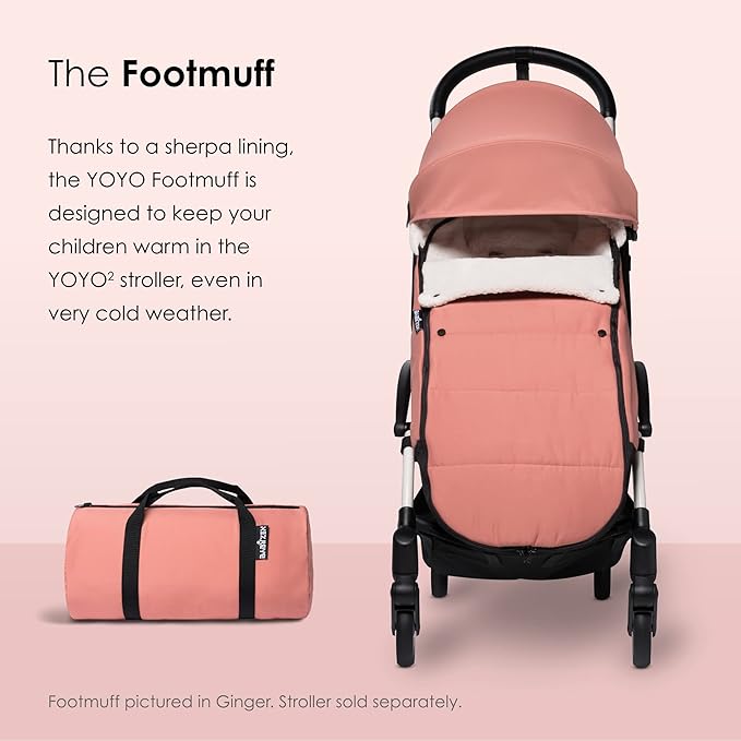 Babyzen YOYO Footmuff - Sherpa Lining & Fleece Hood with Drawstring to Keep Baby Warm - Includes Carrying Bag - Machine Washable