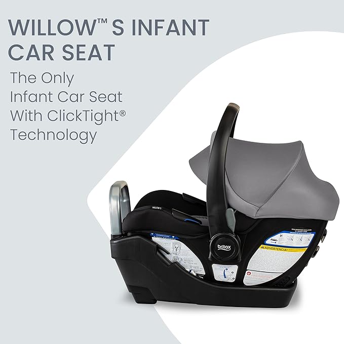 Britax Willow S Infant Car Seat with Alpine Base, ClickTight Technology, Rear Facing Car Seat & Brook+ Modular Baby Stroller, Ultra-Lightweight Infant and Toddler Stroller