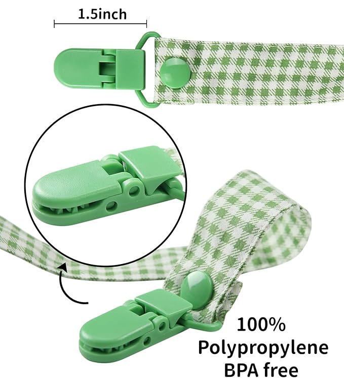 CutiePlusU Adult Pacifier Clip Adult Size Anyard Holder Clips 2 Pack-Baby Dinosaur 2