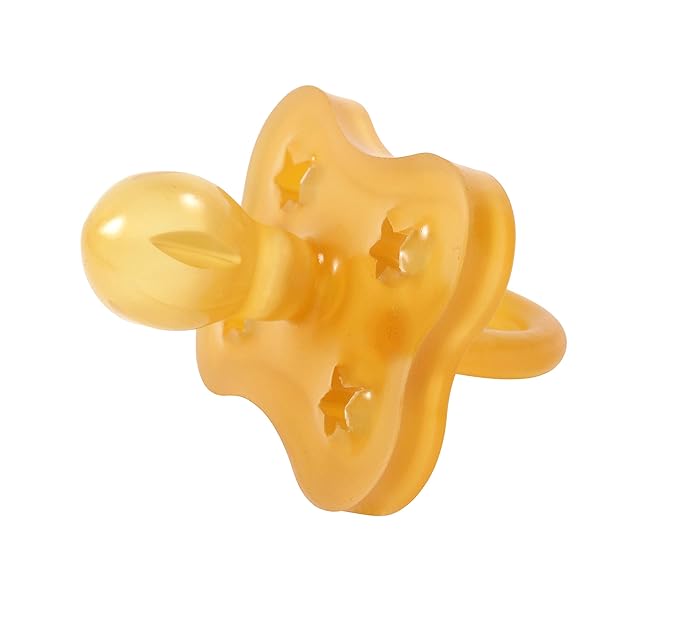 Sweetie Rubber Pacifier STAR SHAPE RUBBER Natural Rubber with Rounded Nipple 1 Count (0-6 small)