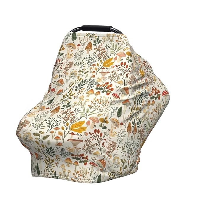 Mushroom Car Seat Covers Canopy Covers Baby Multi-Use Car Seat Canopy Carrier Cover, Breathable Breastfeeding Cover Boys & Girls