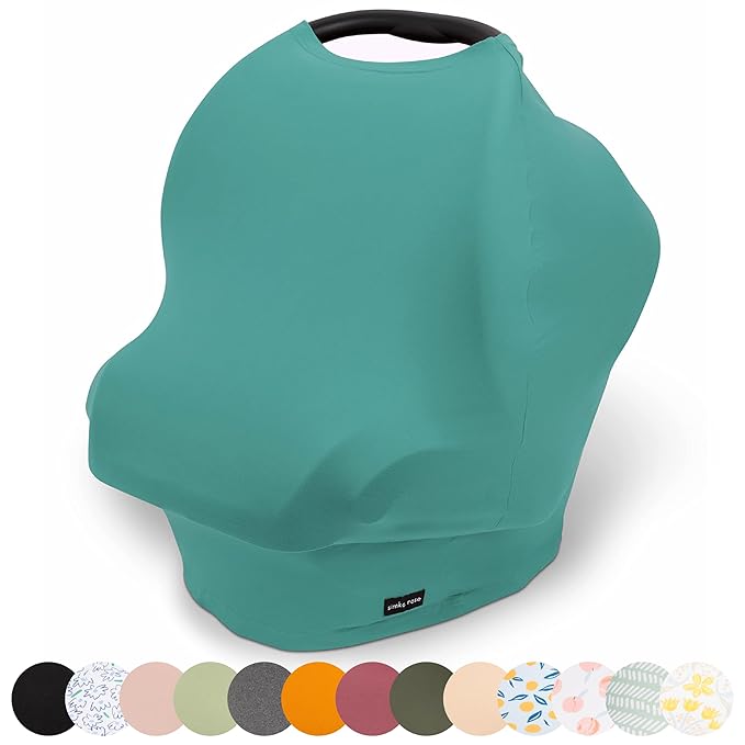 Simka Rose Car Seat Cover for Babies – Multipurpose, Breathable Nursing Cover and Baby Car Seat Canopy - 360 Coverage - Breastfeeding Privacy, Shopping Cart and High Chair Cover - Newborn Essential