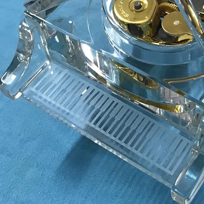 BinkeGG Play (Greensleeves) K9 Crystal Clear Grand Piano Wind up Music Box with Sankyo Musical Movement (65 Tunes Option)