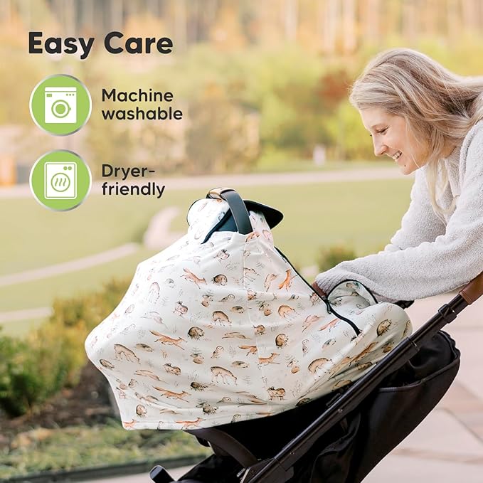 KeaBabies Winter Car Seat Cover Baby, Newborn - Universal Fit Infant Carseat Covers Baby Girl, Boy, Breathable, Lightweight Blanket, Easy to Use Stroller Canopy, Rain,Wind,Sun Shade(Arcadia)