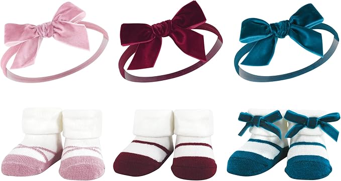 Hudson Baby Girl's Headband and Socks Giftset