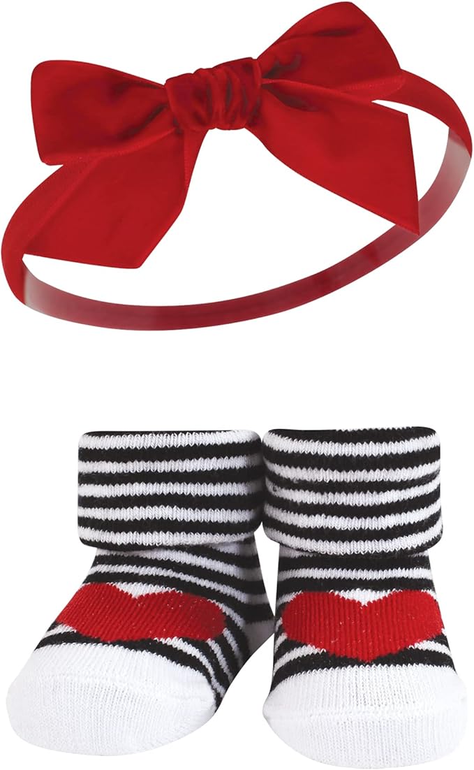 Hudson Baby Girl's Headband and Socks Giftset