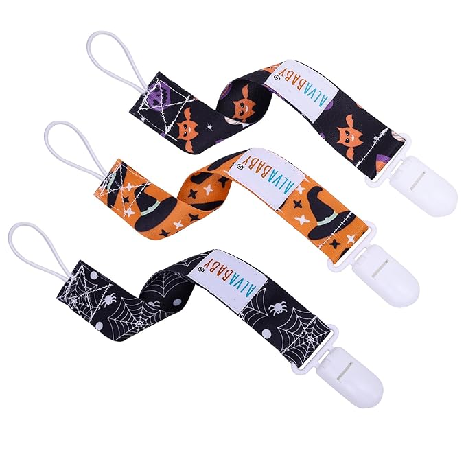 ALVABABY Christmas Pacifier Clips 8 Pack Binky Paci Holder Leashes Teethers 8DBP05-DA