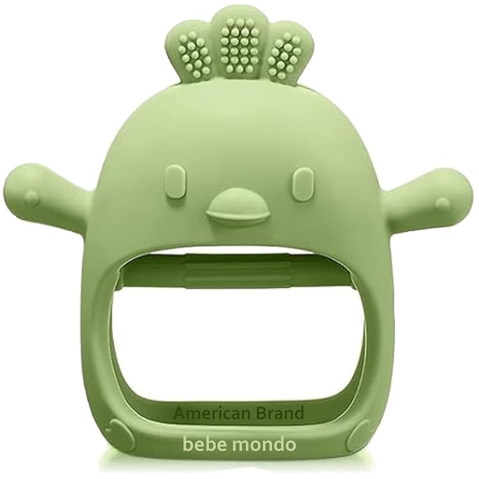 Infant Toys 0-6, Teething Toys 3-6 6-12 Months, Anti Drop Hand Teethers Baby Chew Toys for Teething Relief, Silicone Teether Pacifier Teething Mitten Newborn Toy 0 3 for Sucking Needs,BPA Free- Olive