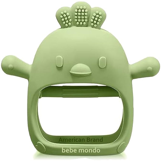 Infant Toys 0-6, Teething Toys 3-6 6-12 Months, Anti Drop Hand Teethers Baby Chew Toys for Teething Relief, Silicone Teether Pacifier Teething Mitten Newborn Toy 0 3 for Sucking Needs,BPA Free- Olive