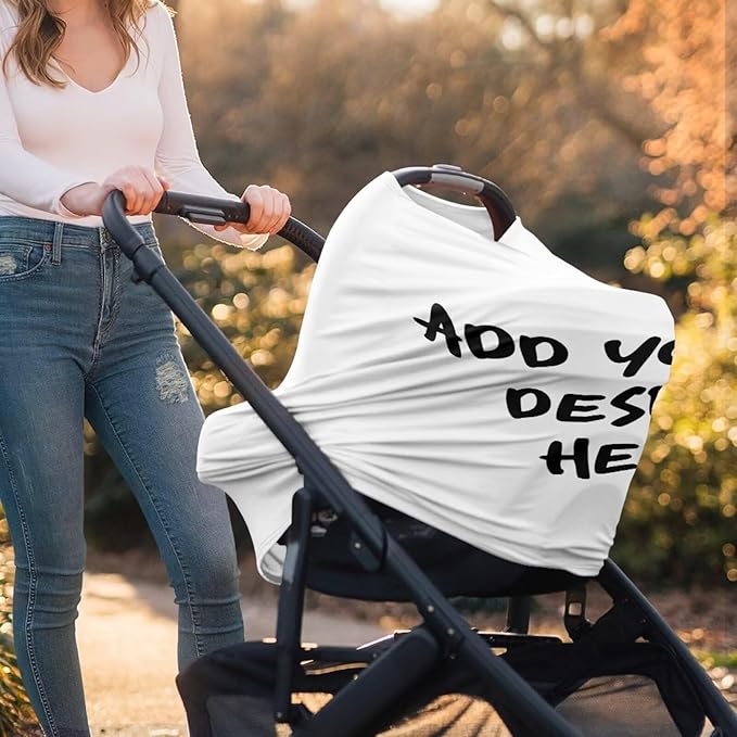 GIFTPUZZ Custom Nursing Cover for Breastfeeding Car Seat Covers for Babies Blocks Sunlight Ultra-Soft Car Seat Canopy Breathable Multipurpose Design Light Blanket Stroller Cover