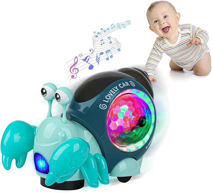 Baby Toddler Crawling Toys 6-12 Months, Crawling Crab Toy, Infant Tummy Time Baby Toys with Learning Crawl System Music for 0-3-6 7 8 9 10 12-18 Month Boy Girl Christmas Birthday Gifts