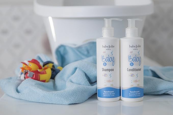 Baby Jolie Tear-Free Bath Essentials for Infants and Toddlers | Shampoo 7.5oz + Hair Conditioner 7.5oz