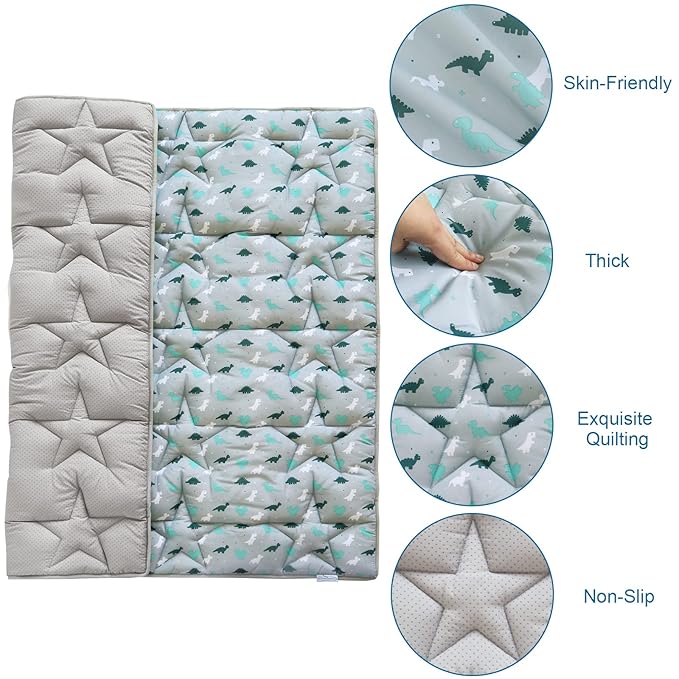 SPRINGSPIRIT Baby Play Mat, 59x59 Playmat for Playpen, Thicken Baby Mat for Floor, Non-Slip Washable Playmat for Babies, Toddlers, Grey