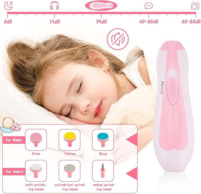 Baby Healthcare and Grooming Kit,22 in 1 Baby Electric Nail Trimmer Set, Baby Grooming Kit,Newborn Nursery Health Care Set,Infant Comb,for Newborn Infant Toddler Kids (Pink)