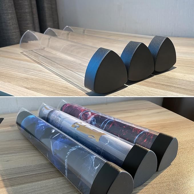 6 PCS Playmat Tube Prism-Shaped Playmat Tube for MTG playmat ygo playmat DTCG playmat Will Not Roll Off Surface