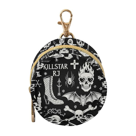 Gothic Skull Boot Black Print Pacifier Holder Case for Diaper Bag Portable Travel Pacifier Storage Case with Clip Newborn Baby Pouch for Baby Boys Girls Purse Outdoor