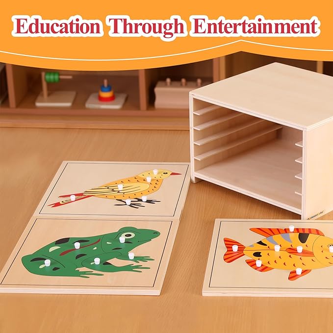 Montessori Outlet Frog Puzzle for 3-6 Years Montessori Education at School and Home