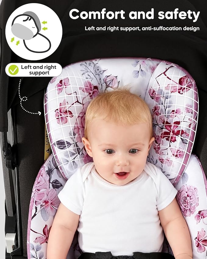 Infant Car Seat Insert for Newborn，Preemie Newborn Infant Insert, Newborn Car Seat Insert Head Body Support for Stroller, Baby Swing, Rocker, Bouncer, Bassinet, 2-in-1 Reversible