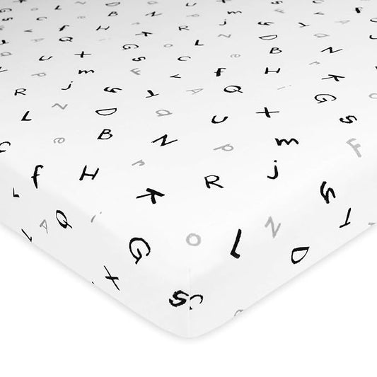 TL Care 100% Natural Cotton Fitted Pack and Play Sheet 39" x 27" - Soft & Breathable Pack N Play Sheet for Playpen, Playard & Mini Crib Mattress, Alphabet, for Boys & Girls