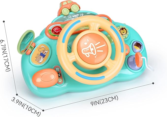 Caterbee Baby Turn and Learn Driver Steering Wheel Toys (Blue)