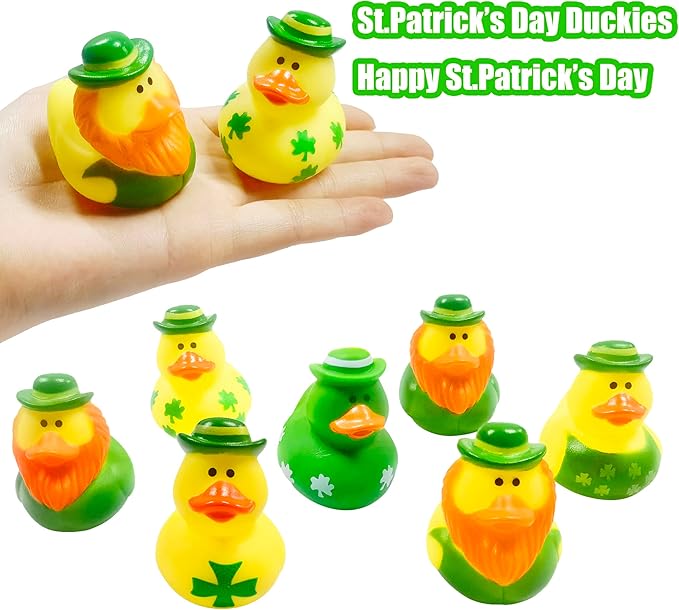 27 PCS St. Patrick's Day Rubber Ducks Baby Showers Accessories Mini 2.16" Duckies Bath Toys for Kids Girls Boys St. Patrick's Day Party Favors Gift Exchange (St. Patrick's)