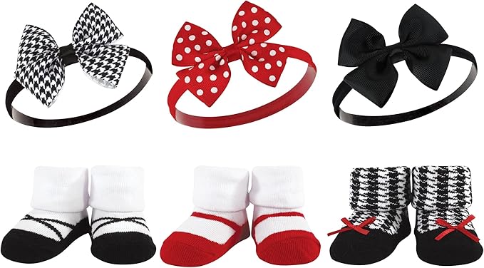Hudson Baby Girl's Headband and Socks Giftset