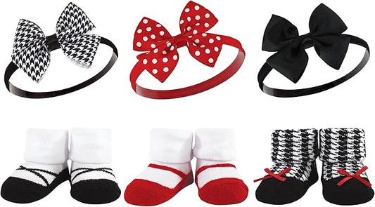 Hudson Baby Girl's Headband and Socks Giftset